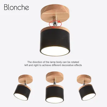 

Nordic Wood Living Room Lights Rotatable Led Ceiling Light Decoration Home Modern Ceiling Lamp for Bedroom Bathroom Kitchen Lamp