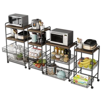 

Kitchen rack floor-standing multi-layer cart vegetable microwave rice cooker oven storage storage rack space