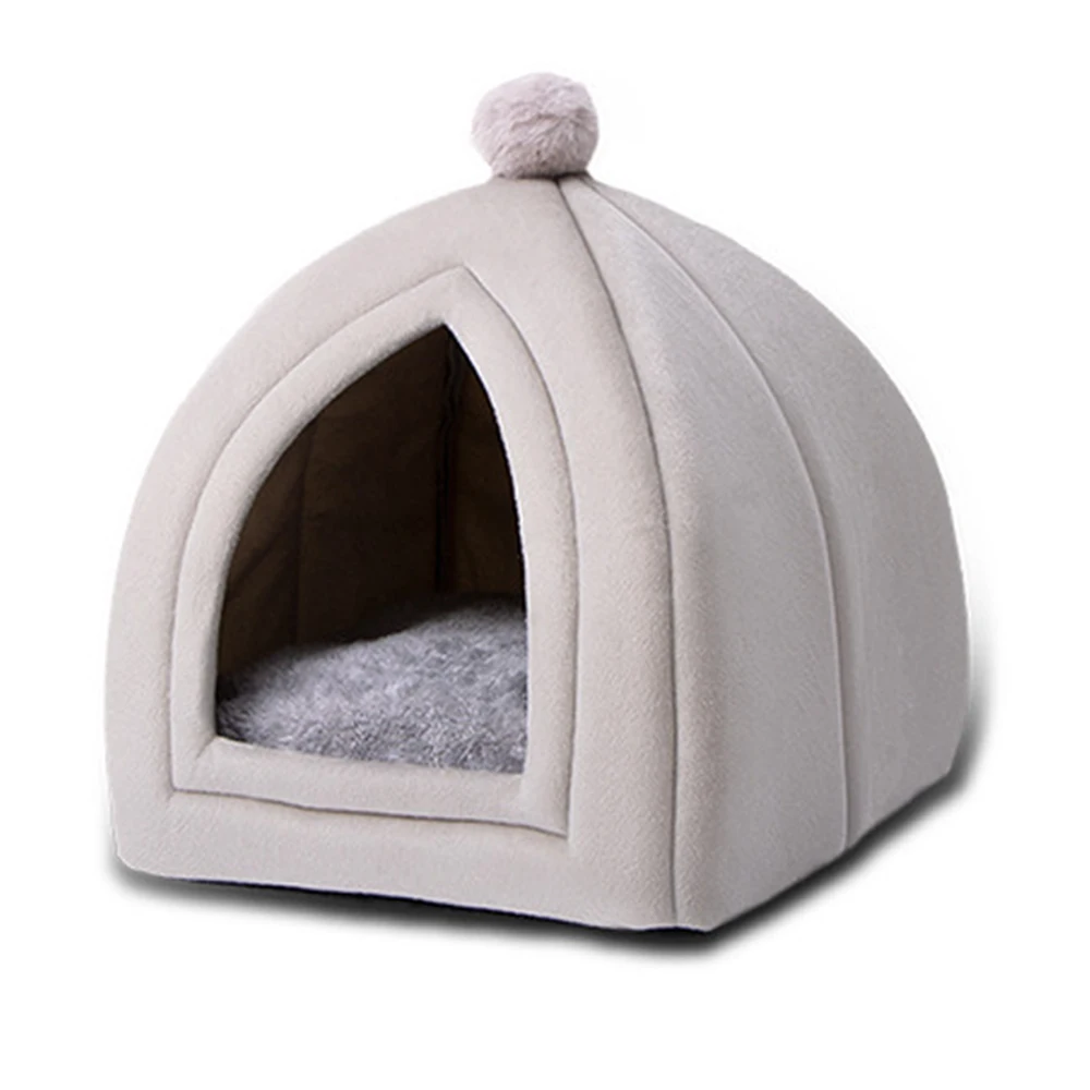 Meraco cálido y acogedor para mascotas cama plegable para mascotas para perro y gato suave sueño de gatos nido mascota perrera invierno cueva para mascota pequeña mediana