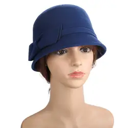 Sedancasesa Новое поступление женские шляпы Мода шерстяной войлок Fedores шапка леди девушки дети элегантный кепи с цветами Британский шляпы для