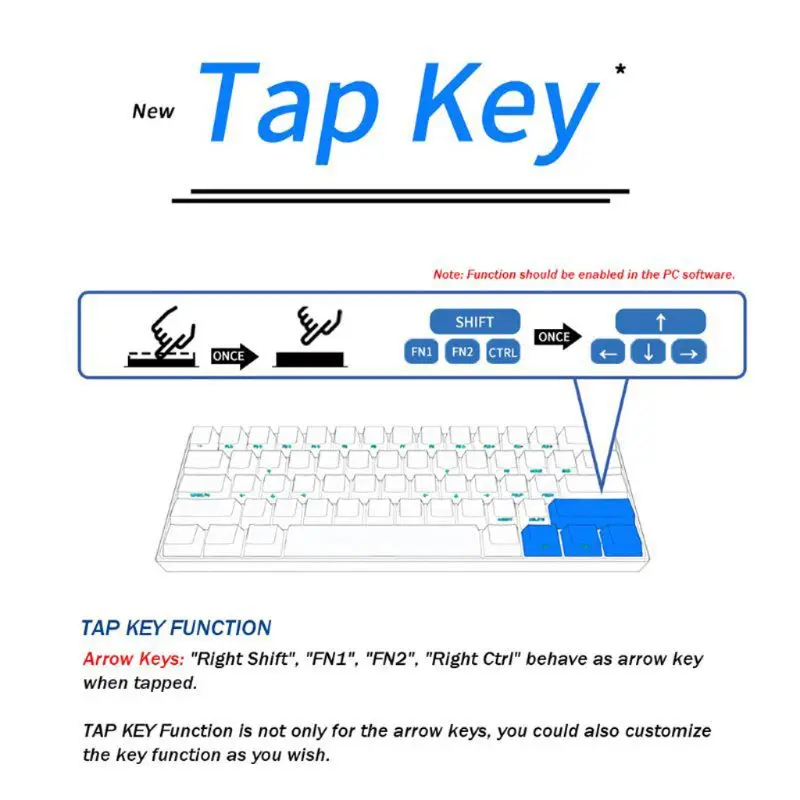 60% Mechanical Keyboard Bluetooth 4.0 Type-C RGB 61 Keys Cherry Blue Red Switch