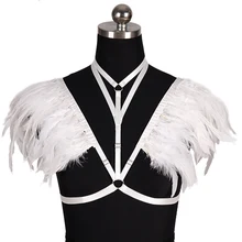 Перо клетка жгут Bralette укороченный топ погоны плечо крыло стимпанк готика Фетиш экзотика фестивальный рейв BurningMan женская одежда