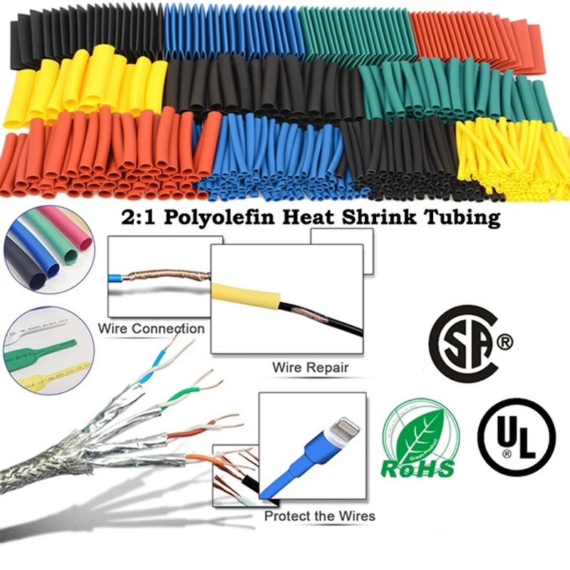 48' HEAT SHRINK TUBING WRAP SLEEVES ASSORTED COLOR WIRE 