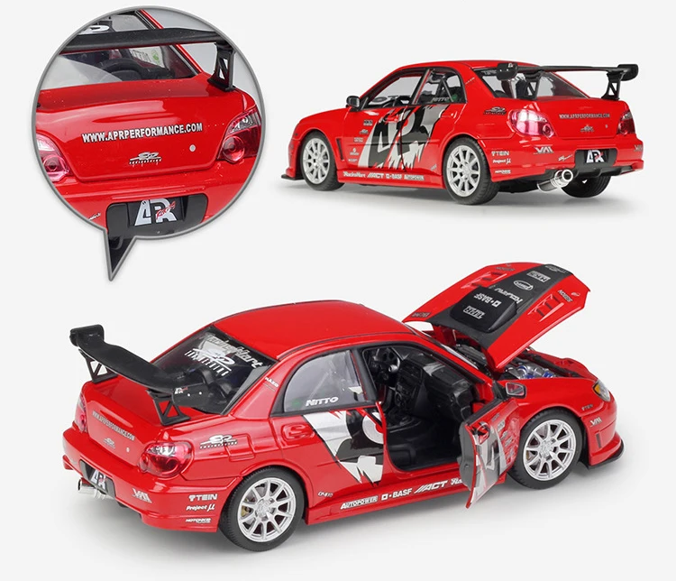 WELLY литая модель автомобиля 1:24 Масштаб APR SUBARU IMPREZA производительность классический металлический сплав игрушечный автомобиль спортивный автомобиль для ребенка Подарочная коллекция