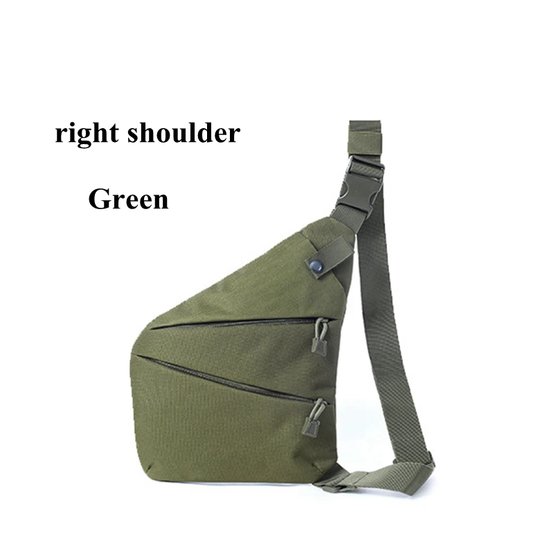 green right shoulder Многофункциональная тактическая сумка для хранения оружия Левая Правая рука плечо Противоугонная сумка охотничьи мужские нагрудные сумки - Цвет: green right shoulder