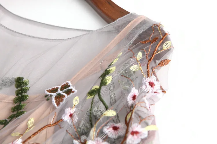 Подиум вечерние платья Великолепные Половина рукава прозрачное Сетчатое вышитое Бохо богемные Длинные платья брендовый стиль AH592