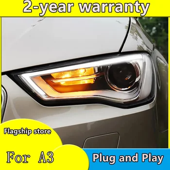 

Car Styling Car Styling For AUDI A3 headlights 2014-2016 For A3 head lamp led DRL front Bi-Xenon Lens Double Beam HID KIT