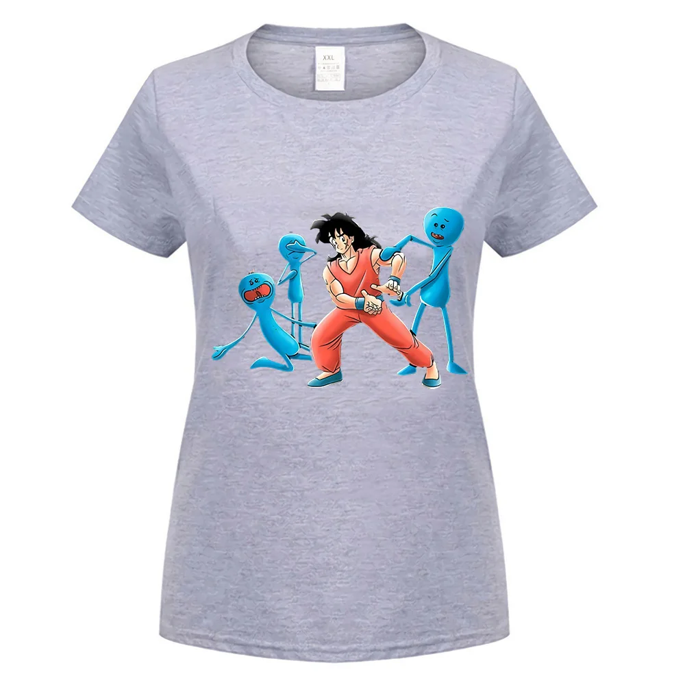Mr. Meeseeks Dragon Ball Z забавная ТВ футболка унисекс Yamcha 2Xl 3Xl 4Xl 5Xl футболка - Цвет: women gray