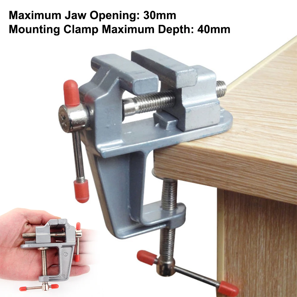 Mini Hobby Bench Vice Model Jewellery Clamp Table vice 30mm Jaw Craft Beading 