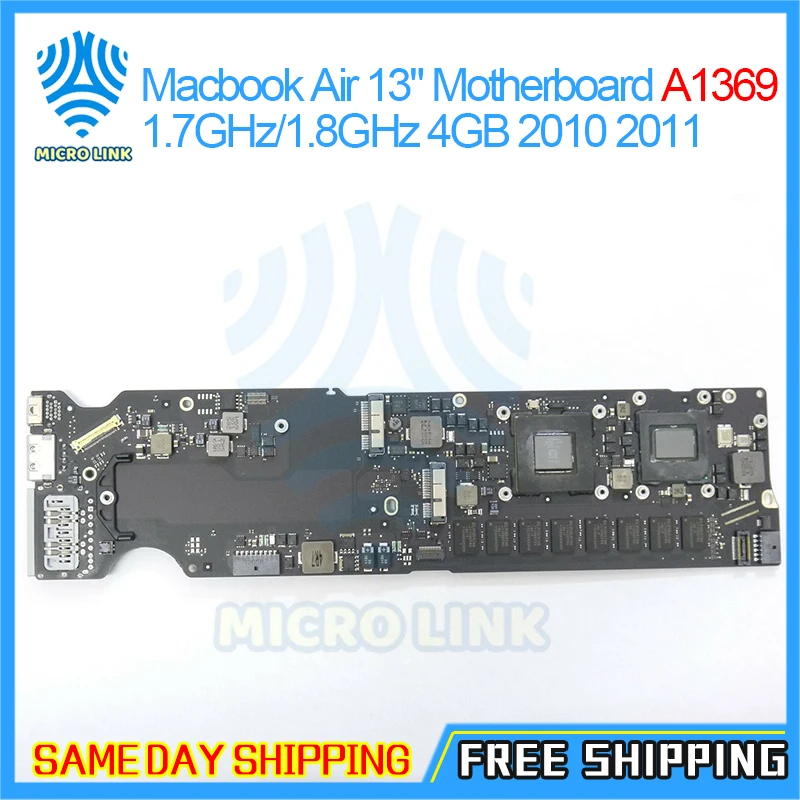 

Broken A1369 Motherboard 2.13GHz Core 2 Duo 1.7GHz/1.8GHz 4GB Logic Board for MacBook Air 13" 2010 2011