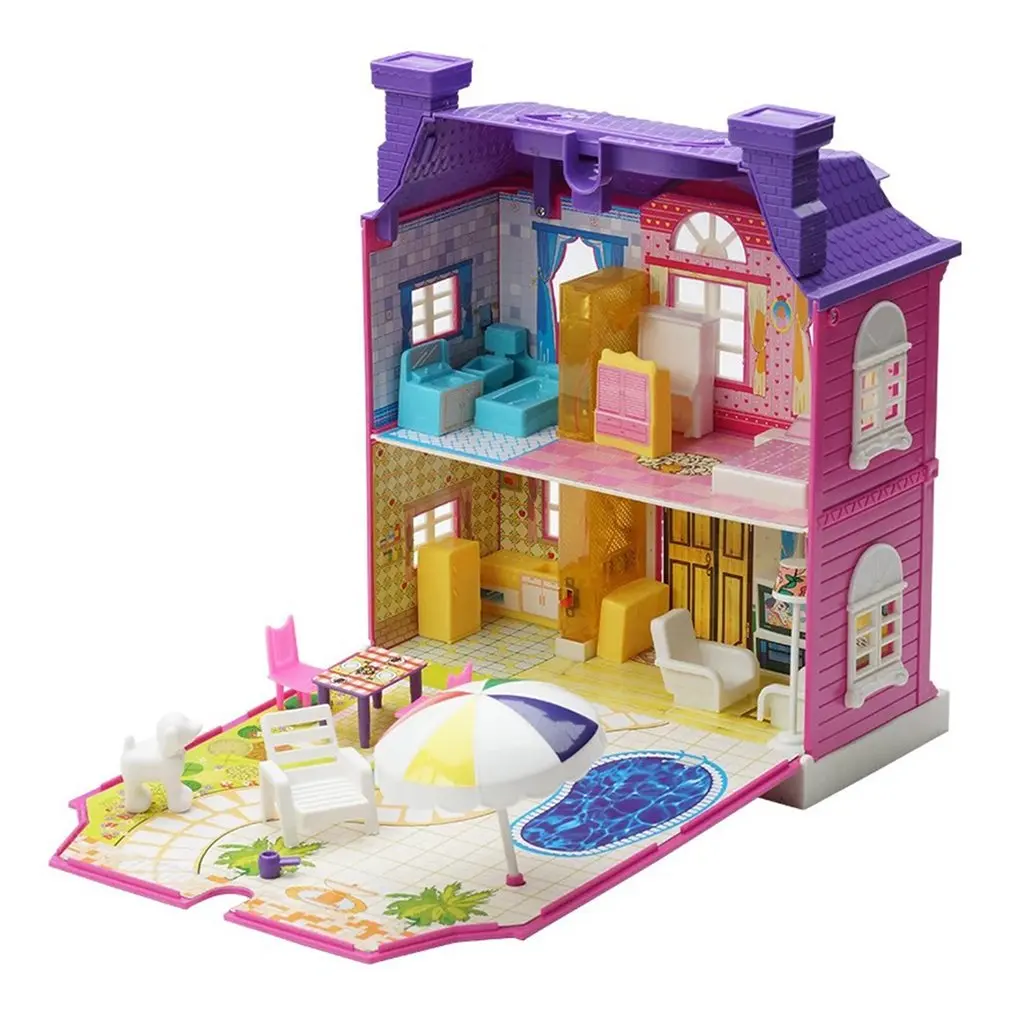 DIY Doll House With Furniture Miniature House Luxury Simulation Dollhouse Assembling Toys For Kids Children Birthday Gifts