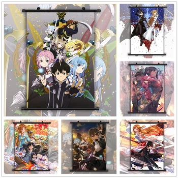 

Sword Art Online Asuna Kirito Anime Manga HD Print Wall Poster Scroll