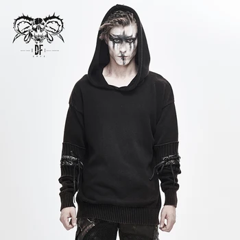 

Devil Fashion Men's Gothic Hooded Sweater Street Style Fashion Handsome Daily Looses Long Sleeve Sweaters