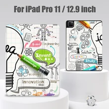 MTT – étui de protection en cuir pour tablette iPad Pro 11 12.9 pouces, avec porte crayon, support à rabat magnétique 2021, housse intelligente