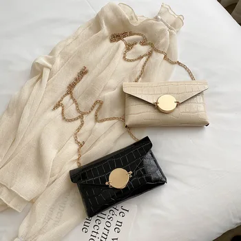

2020 new Korean version of the wild bag female personality chain crocodile pattern envelope bag texture mini PU mini bag
