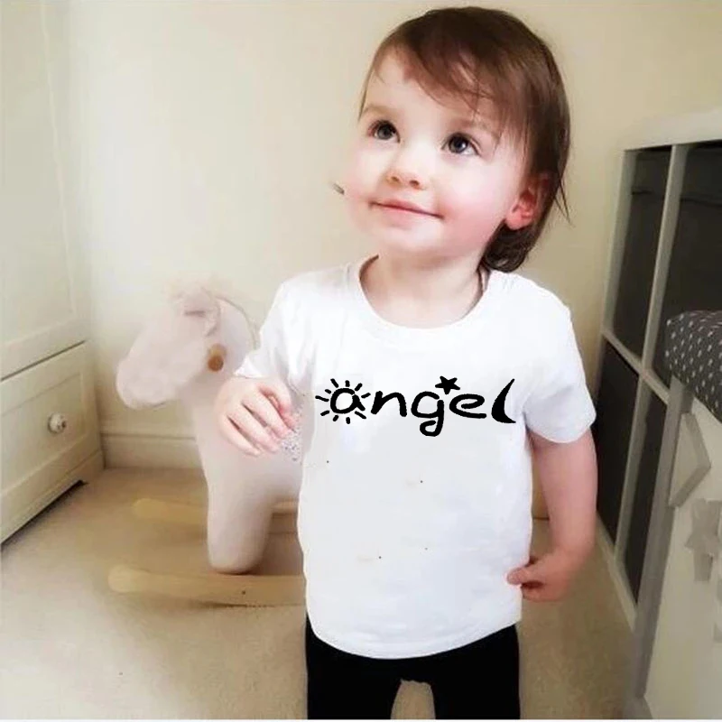 

Angle Design Graphic T Shirts Girls Kawaii Boys Kids Aesthetic Summer Clothes Harajuku Shirt Cute Tops Girls Boy T-shirt Clothes