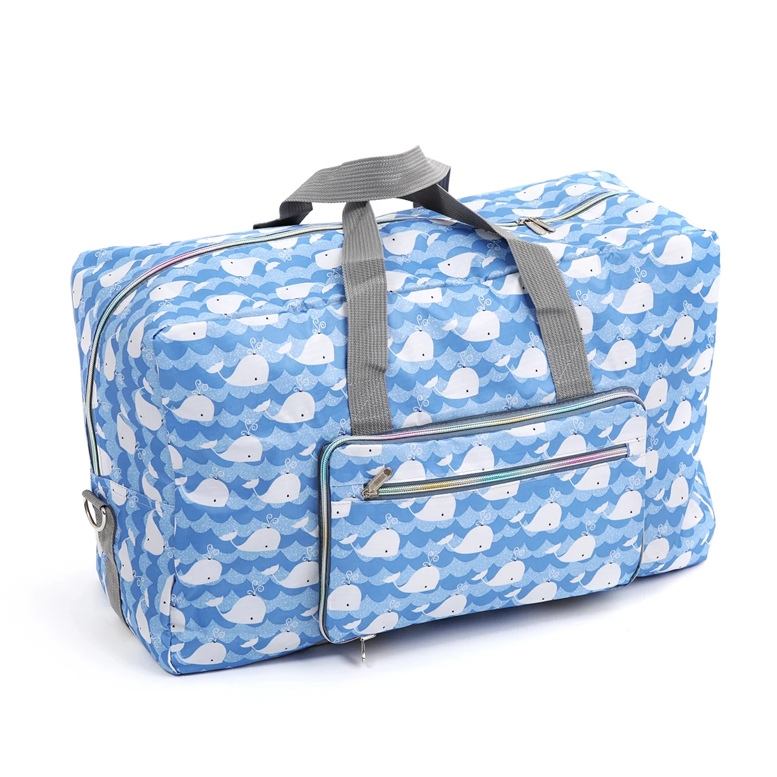 Foldable Travel Bag Women Large Capacity Portable Shoulder Duffle Bag Cartoon Printing Waterproof Weekend Luggage Tote Wholesale