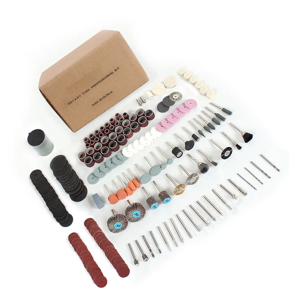 248x Electric Grinding Rotary Tool Polishing Sanding Milling Craft Bit Set