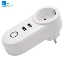 Умная розетка Ewelink WiFi Timethinker 2-USB розетки FR UK US EU Plug 10A для Amazon Alexa Google Home IFTTT APP пульт дистанционного управления