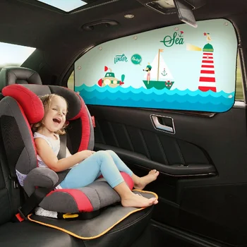 

80*50*23cm Car Cartoon Curtain Cover Sun Blocking Auto Side Curtain Side Blocking Tensile Sunshade Curtain Children 2020