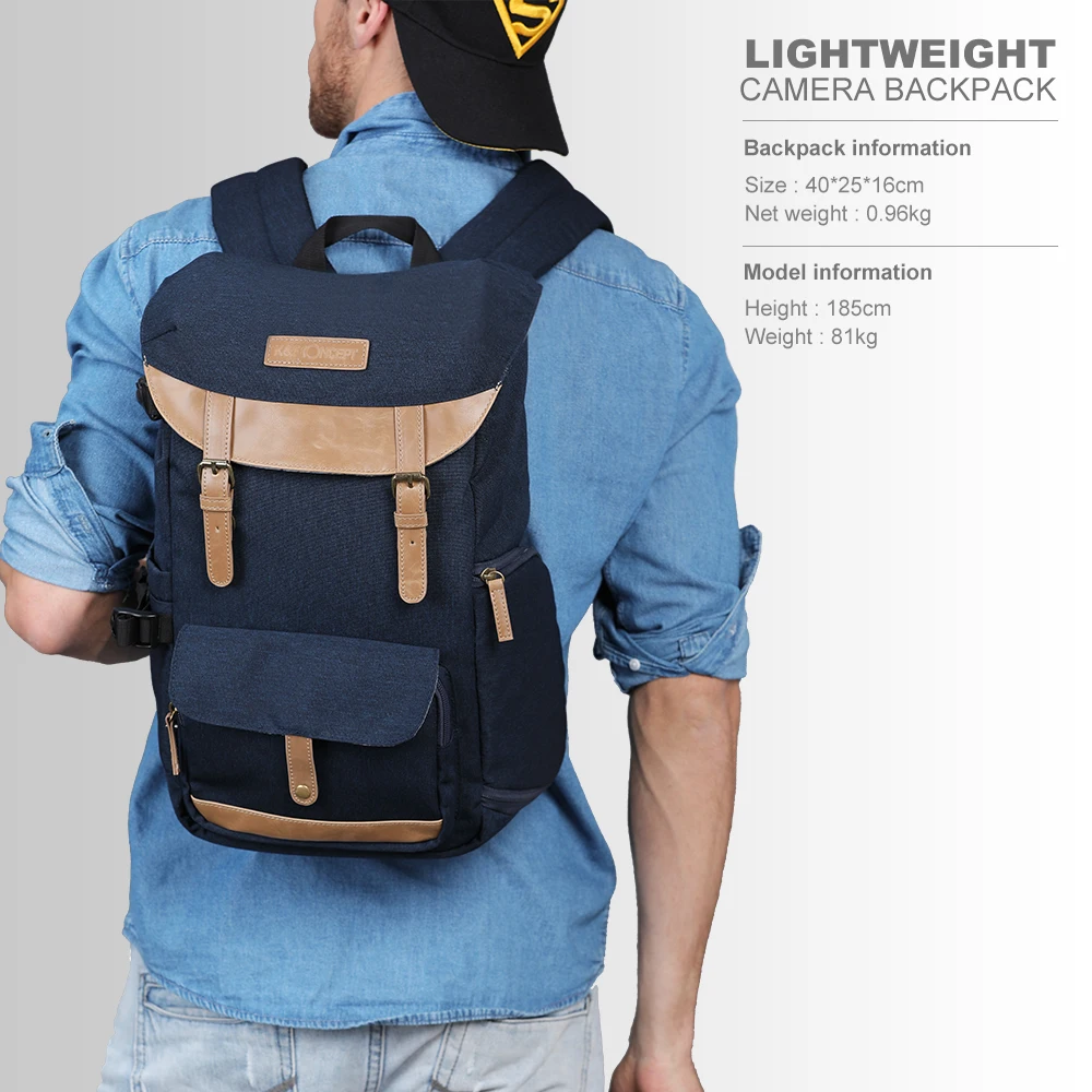  K&F CONCEPT Large Capacity Multi-functional Waterproof Camera Backpack Travel Bag With Chest Belt H