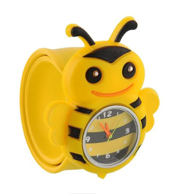 bee Модные Мультяшные Детские часы с 3d-циферблатом, Детские кварцевые часы, спортивные гнущиеся наручные часы с резиновым ремешком - Цвет: bee