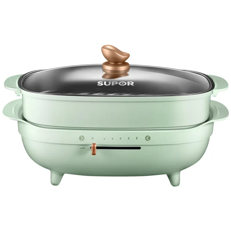 

220V Household Electric Multi Cooker Portable Electric Frying Pan With Steamer Non-Stick Hot Pot Waffle Cake Baking Machine