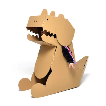 

Children's DIY Cardboard Dinosaur Model Wearable Handmade Plate-making Assembly Material Model Toy