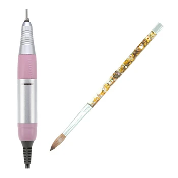 

Professional Electric Nail Art Drill Pen Handle File Polish Grind with 1Pc Kolinsky Sable Acrylic Nail Brush