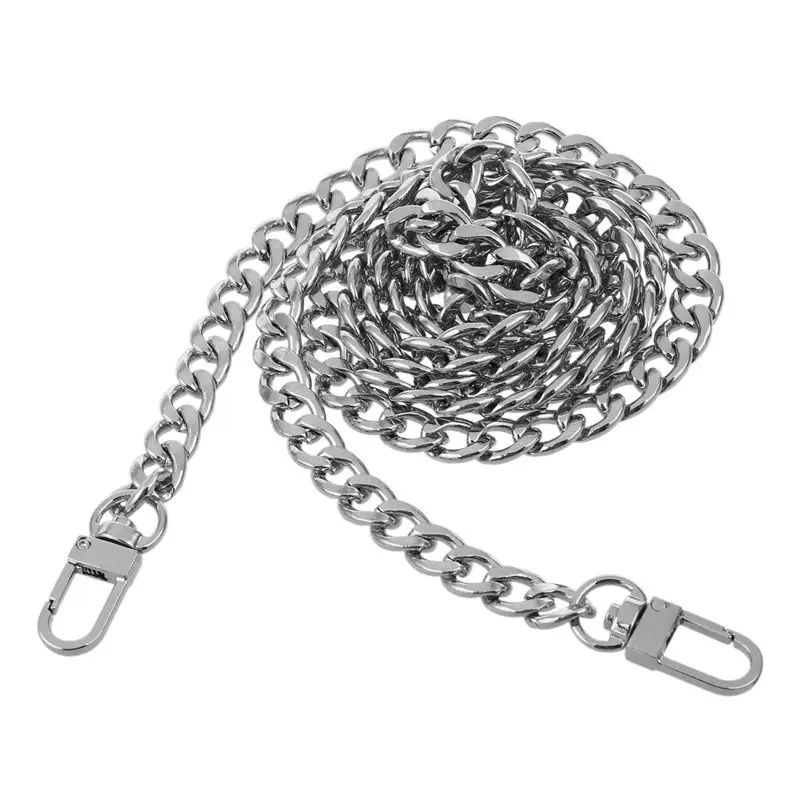 Silver Круглая сменная цепь плоская для сумочки или сумки через плечо - Цвет: Silver