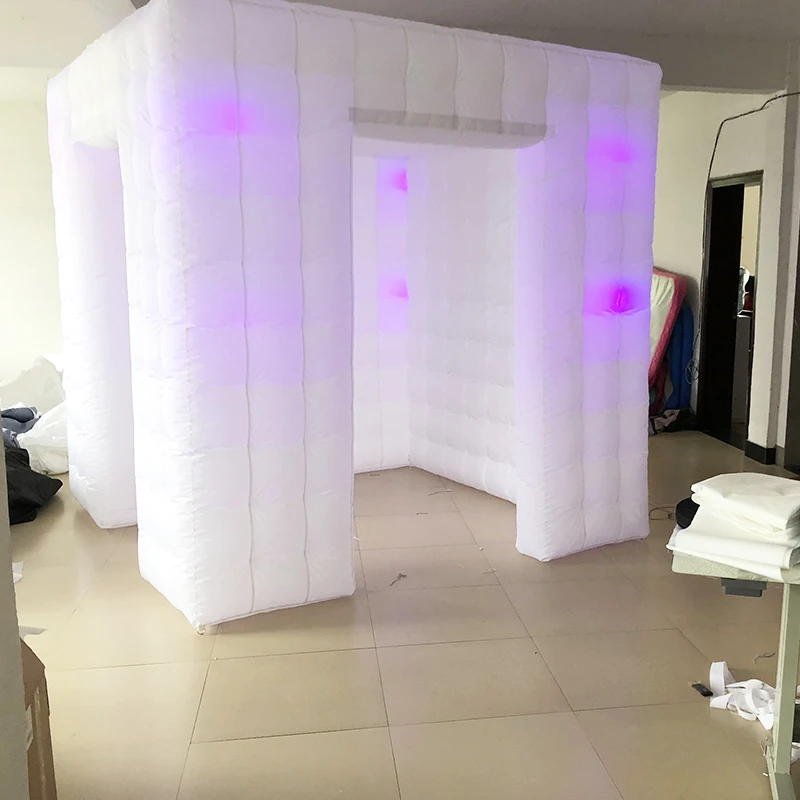 8ft Cube надувные Photo booth с светодиодный свет 16 видов цветов Изменение для вечерние свадебные туфли