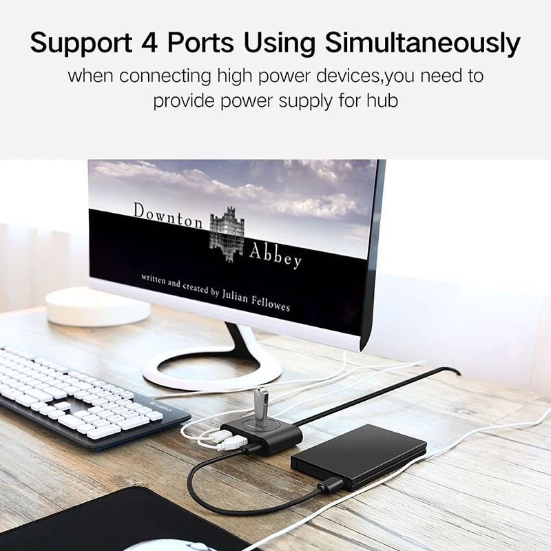 USB 3,0 концентратор 4 порта usb-хаб разветвитель для Macbook ноутбука ПК компьютера HDD черный
