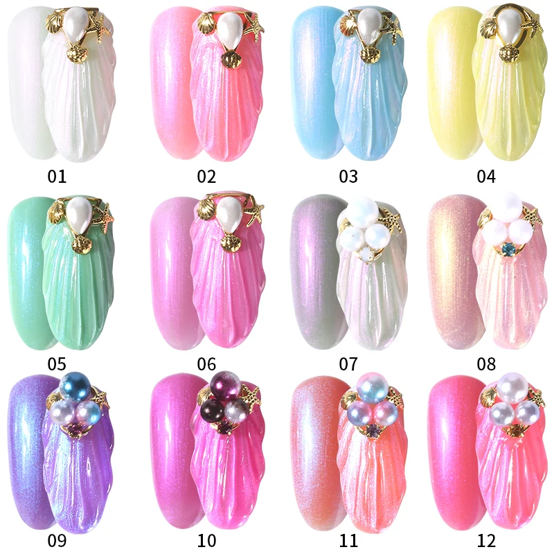 Newly Nail Polish Shell Mermaid Paint Sweet Nails Art Glitter Refreshing Nails Polish CLA88