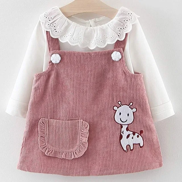Pink AY785 Bear Leader/комплекты одежды для малышей г. Одежда для маленьких девочек кружевное платье с цветочным рисунком для девочек Детские вечерние платья принцессы с вышивкой, 2 шт - Цвет: Pink AY785