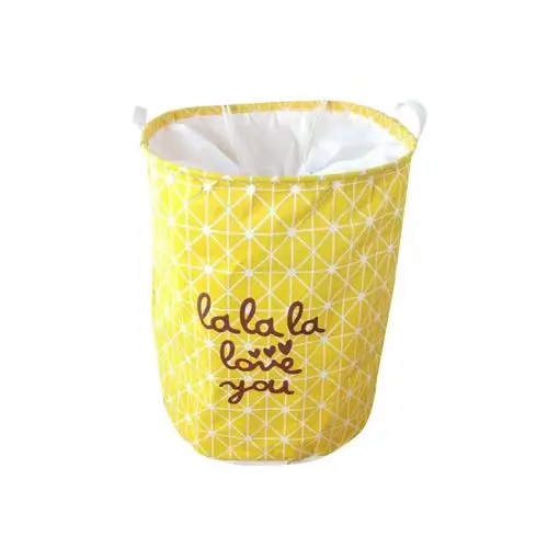 Yellow Arrow L Складная моющаяся грязная корзина для хранения игрушек, хлопковая Льняная сумка-ведро, органайзер для мелочей, большая емкость, корзина для белья для дома - Цвет: Yellow Arrow L