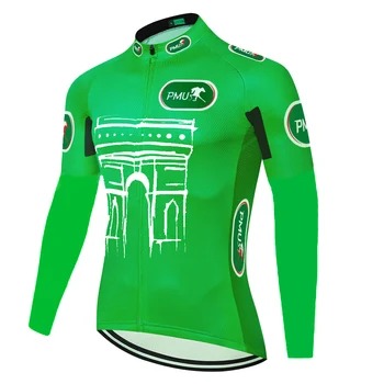 

New tour new de france cycling jersey Long Sleeve men winter thermal fleece maillot largo ciclismo MTB Bike jersey maillot