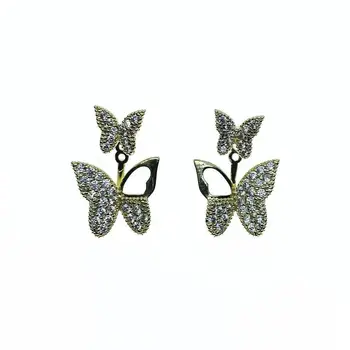

Butterfly earrings femininity Korea 2020 new wave gentle super fairy pair earrings Personality exquisite Trend Prevent Allergy