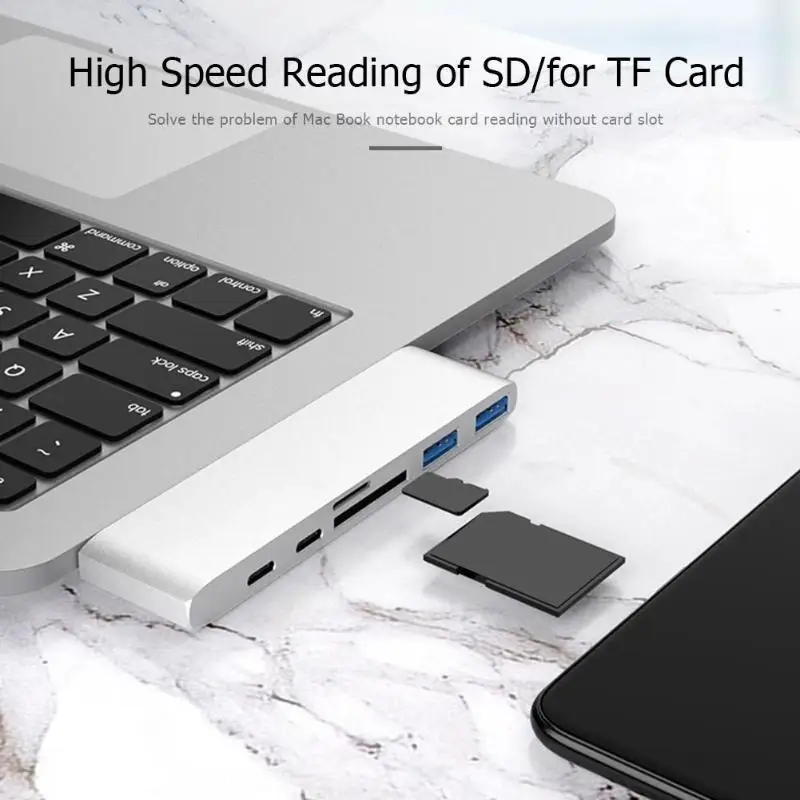 Док-станции для ноутбуков USB C концентратор type C к Мульти USB 3,0 PD кардридер Интеллектуальный адаптер для MacBook Pro Аксессуары