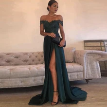 Сексуальные яркие шифоновые вечерние платья, длинные трапециевидные вечерние платья с вырезом лодочкой и аппликацией, вечерние платья Robe De Soiree