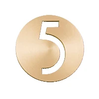 Number 5 Твердая латунь номер дома дверной знак настенный, 2,5 дюймов высотой - Цвет: Number 5