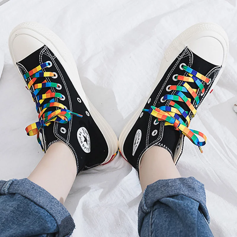 

High top sneakers men Tenis Canvas Shoes Vulcanize shoes Colorful lace-up Denim shoes Unisex fashion flat soft walking shoes