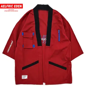 

Aelfric Eden Japanese Style Letter Printed Jacket Men 2019 Harajuku Pockets Streetwear Hip Hop Fashion Casual Male Coats Outwear