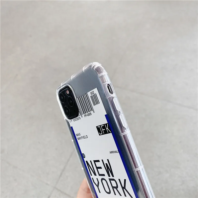 Чехол для телефона в стиле Нью-Йорк, самолет, авиа, qr-код, для Apple iPhone 11 Pro X XS Max XR 7 8 Plus, прозрачный мягкий ТПУ чехол