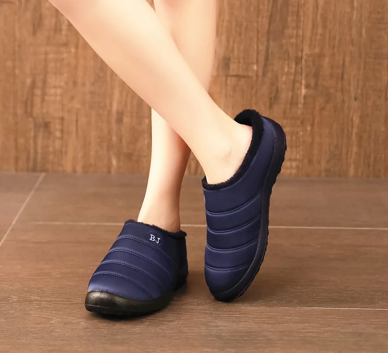 Size35-46; женская зимняя обувь из водонепроницаемого материала; пара зимних ботинок унисекс; Теплые повседневные ботинки на меху с нескользящей подошвой