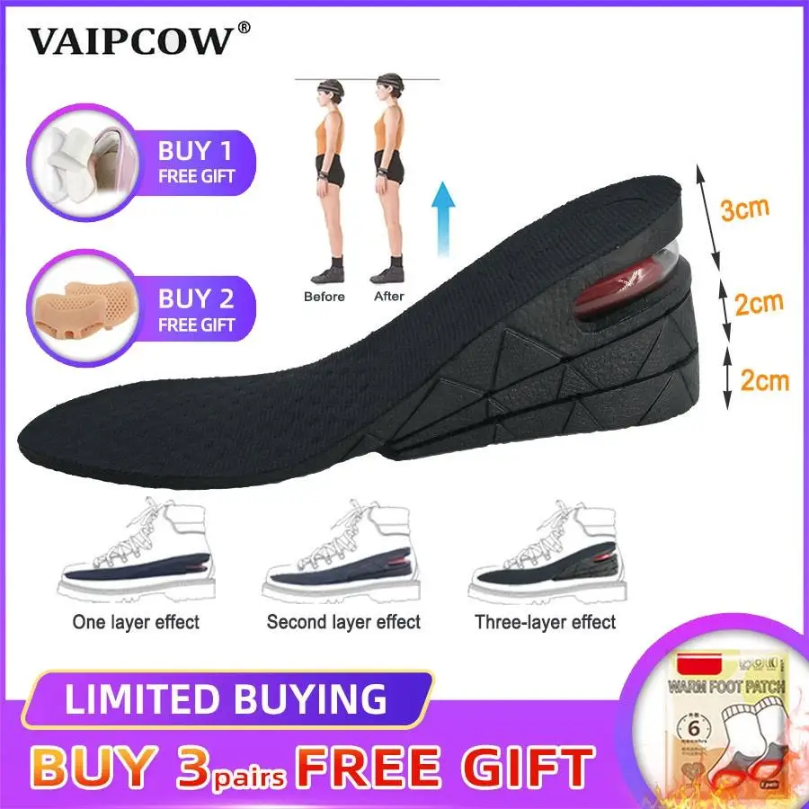 

3-9cm Height Increase Insole Cushion Height Lift Adjustable Cut Shoe Heel Insert Taller ShockArch Support Absorbant Foot Pad