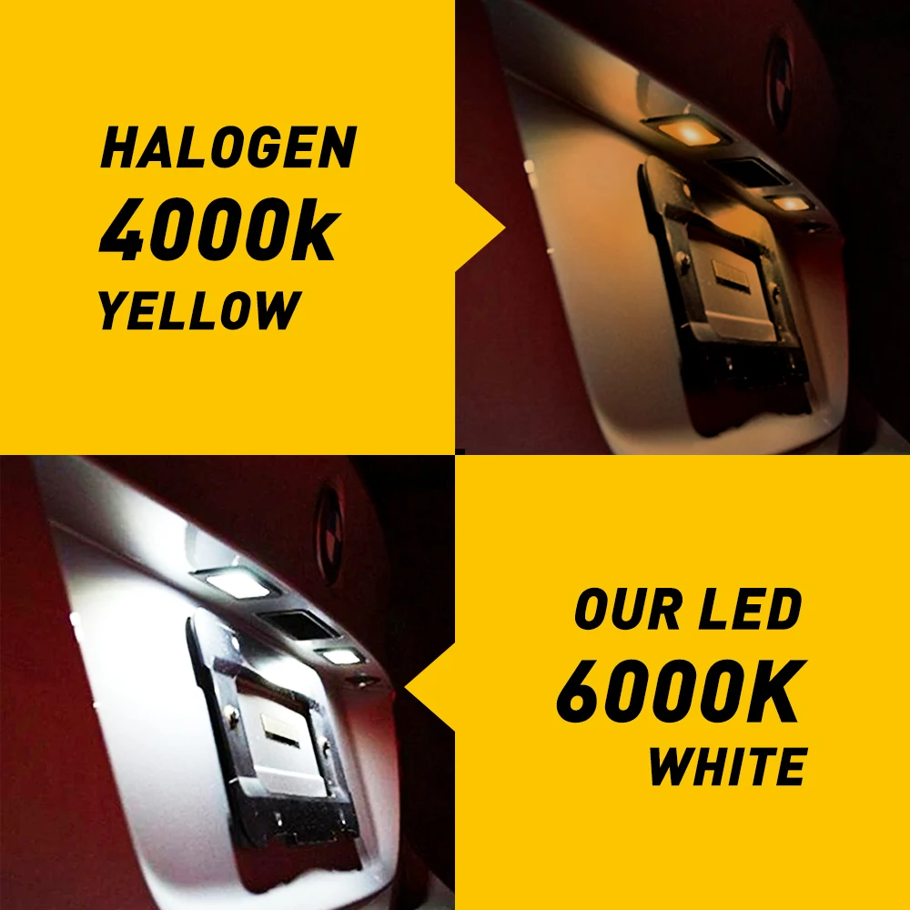 오류 없는 자동차 LED 번호판 조명, 볼보 XC70 XC60 XC90 S60 II V70 S80 C30 C70 V60 V50 S40 LED 6000K 화이트, 2 개