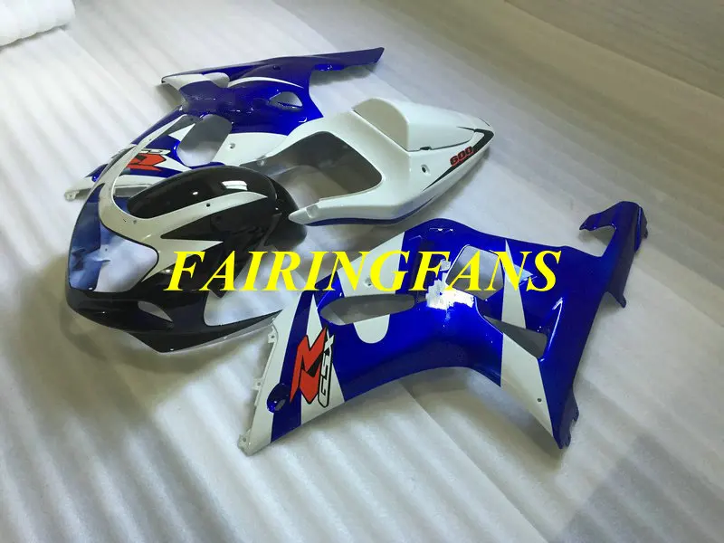 Набор обтекателей для GSXR600 750 K1 01 02 03 GSXR 600 GSXR750 2001 2002 2003 ABS белый синий Обтекатели кузова+ подарки SH37