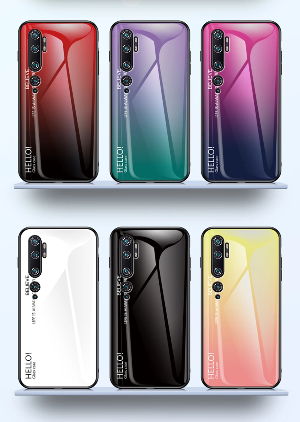 Чехол из закаленного стекла с градиентом для Xiaomi mi CC9 Pro mi 9 mi 8 Lite SE mi CC9E A3 9T Red mi K20 8A 7A Note 7 8T Защитная крышка