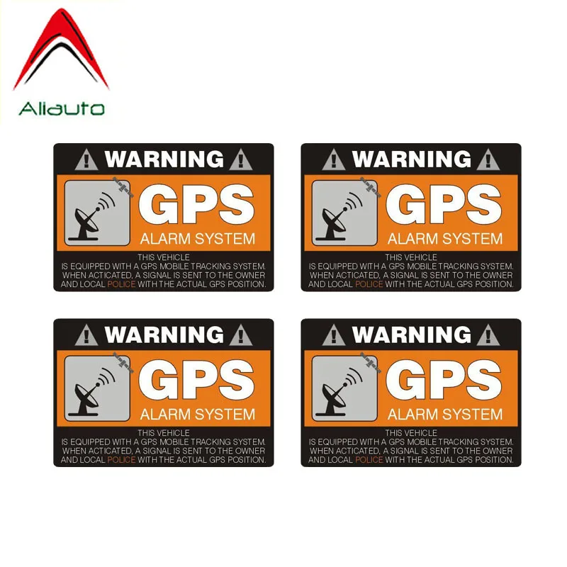 Предупреждающая Автомобильная наклейка Aliauto 4 X GPS-сигнализация стикеры