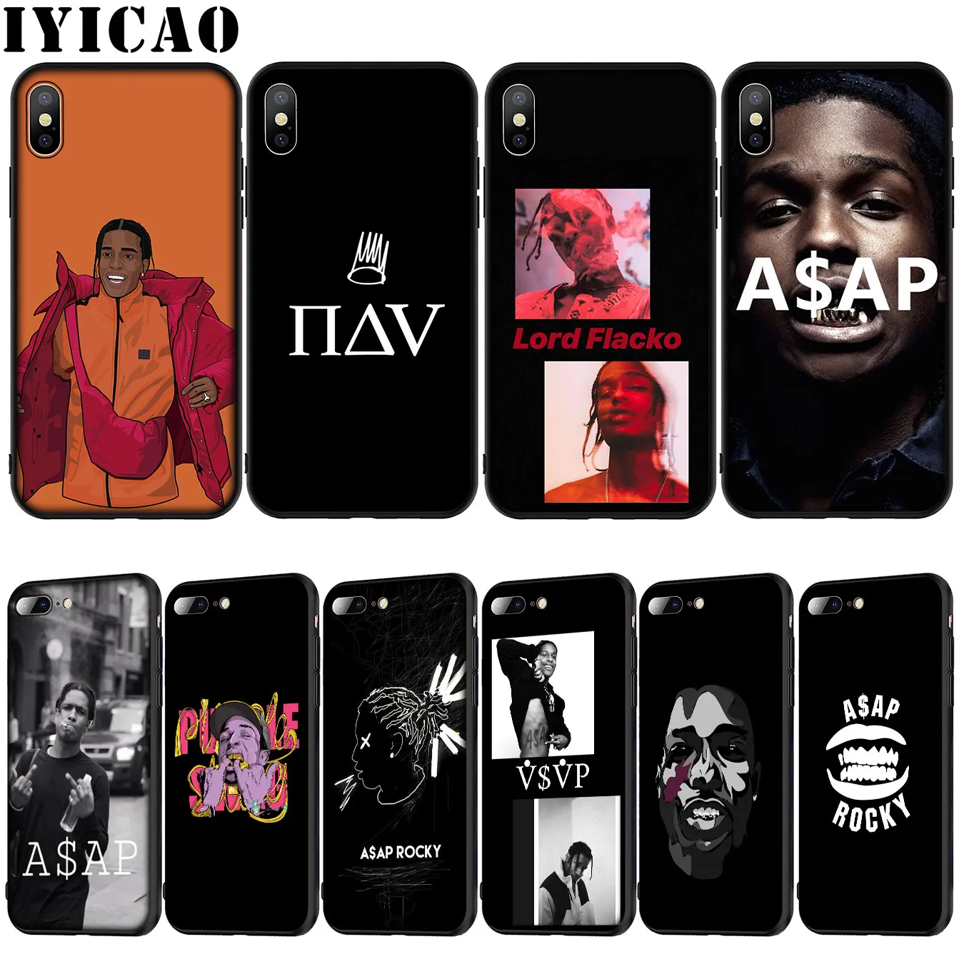 

IYICAO ASAP Rocky A$AP Soft Silicone Cover Case for iPhone XR X XS 11 Pro Max 10 6 6S 7 8 Plus 5 5S SE Phone Case